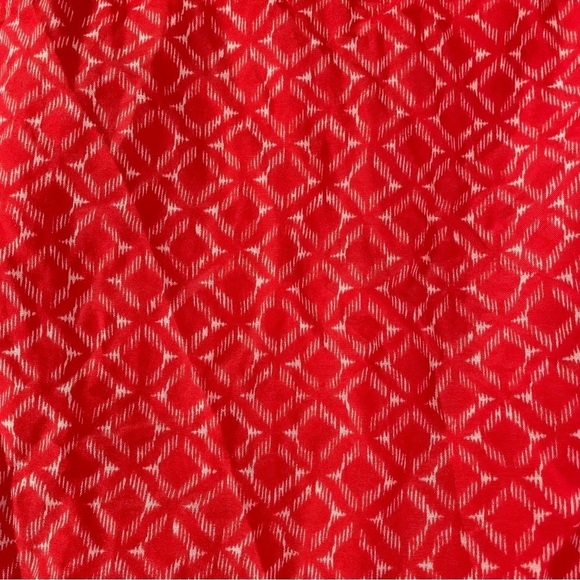 Jcrew SMALL Red Print popover blouse Silk Cotton Blend lightweight - Picture 7 of 7